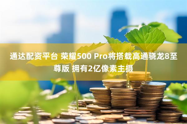 通达配资平台 荣耀500 Pro将搭载高通骁龙8至尊版 拥有2亿像素主摄